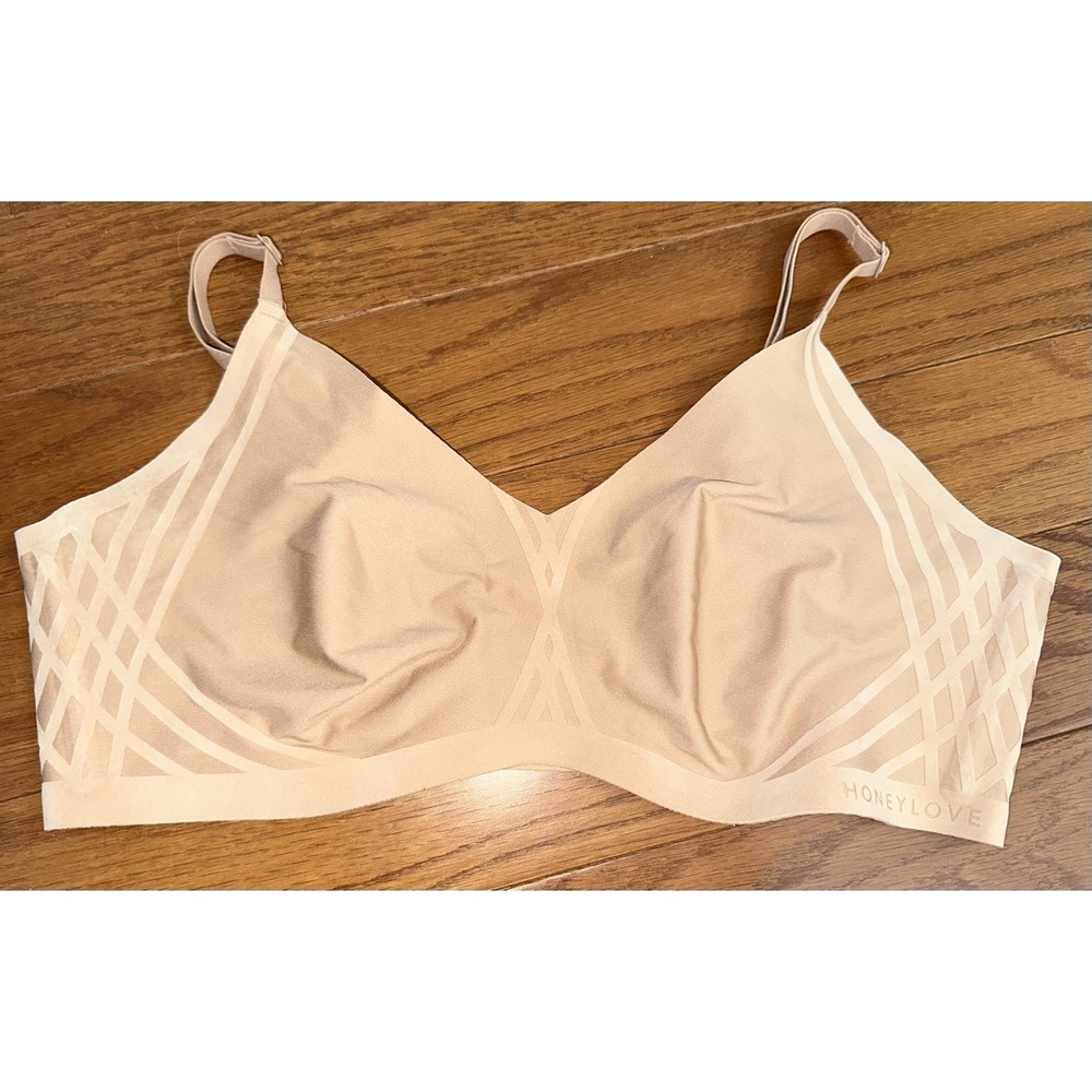 Honeylove Silhouette Bra Wireless Tan LWBR0201 Size L 38B/C No Padding